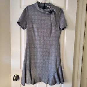 Nanette Lepore Tie-Neck Plaid Sheath Dress Sz 8